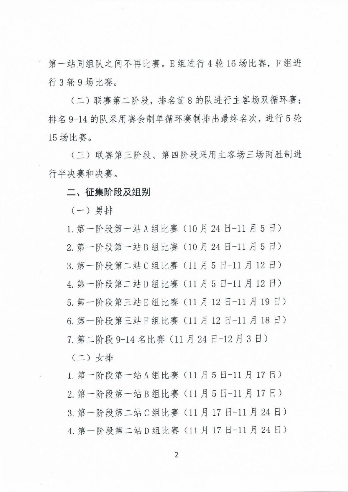 2022-2023中国排球超级联赛赛程公布：分四阶段进